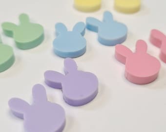10 pcs 14mm Laser Cut Pastel Acrylic MINI Bunny pack