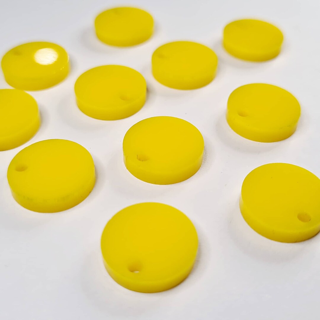 20 pcs 14mm Laser Cut Yellow Acrylic Circles with or without Etsy.de