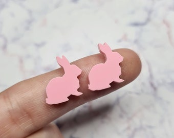 10 pcs 15mm Laser Cut Pastel Pink Acrylic Bunnies