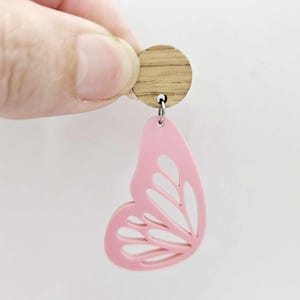 oak wood veneer toppers studs DIY earring supplies laser cut acrylic dangles blanks resin clay