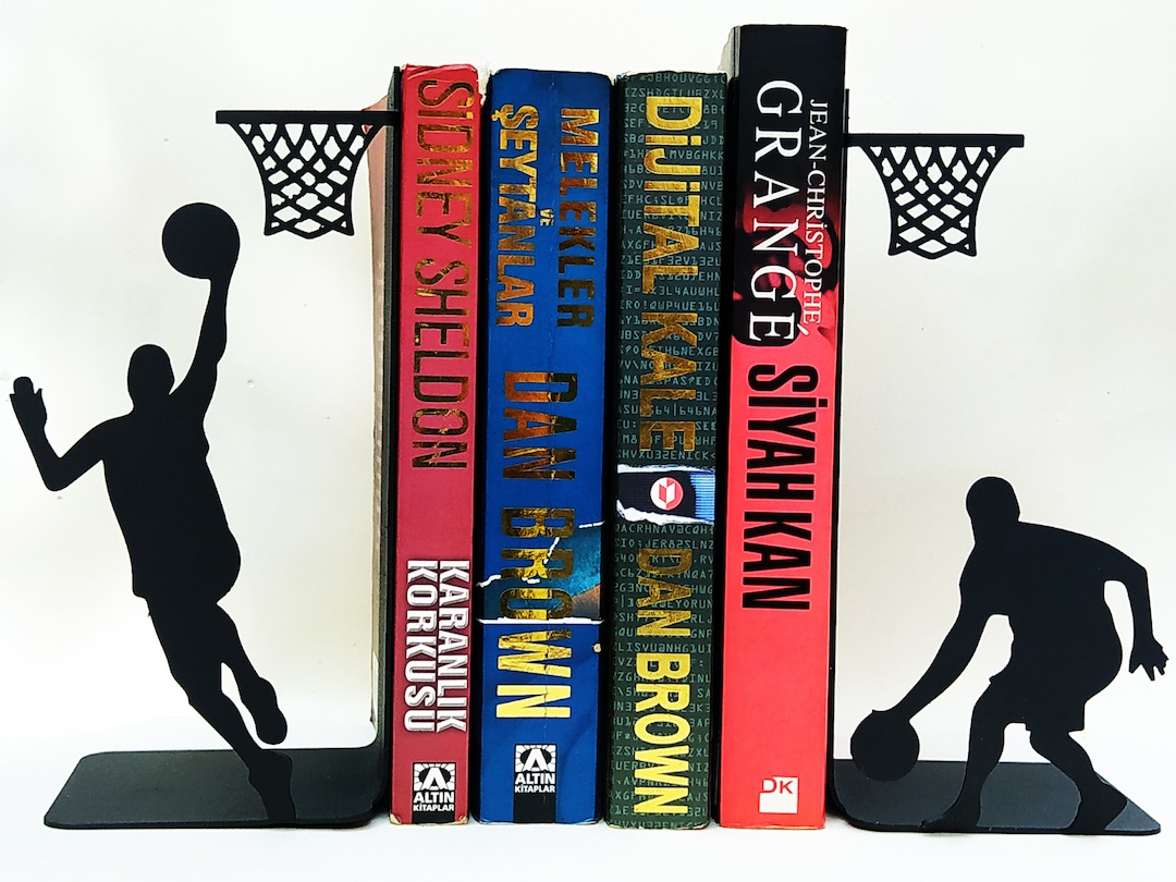 Basketball Bookends / Metal Bookends / Metal Book Accessories Etsy
