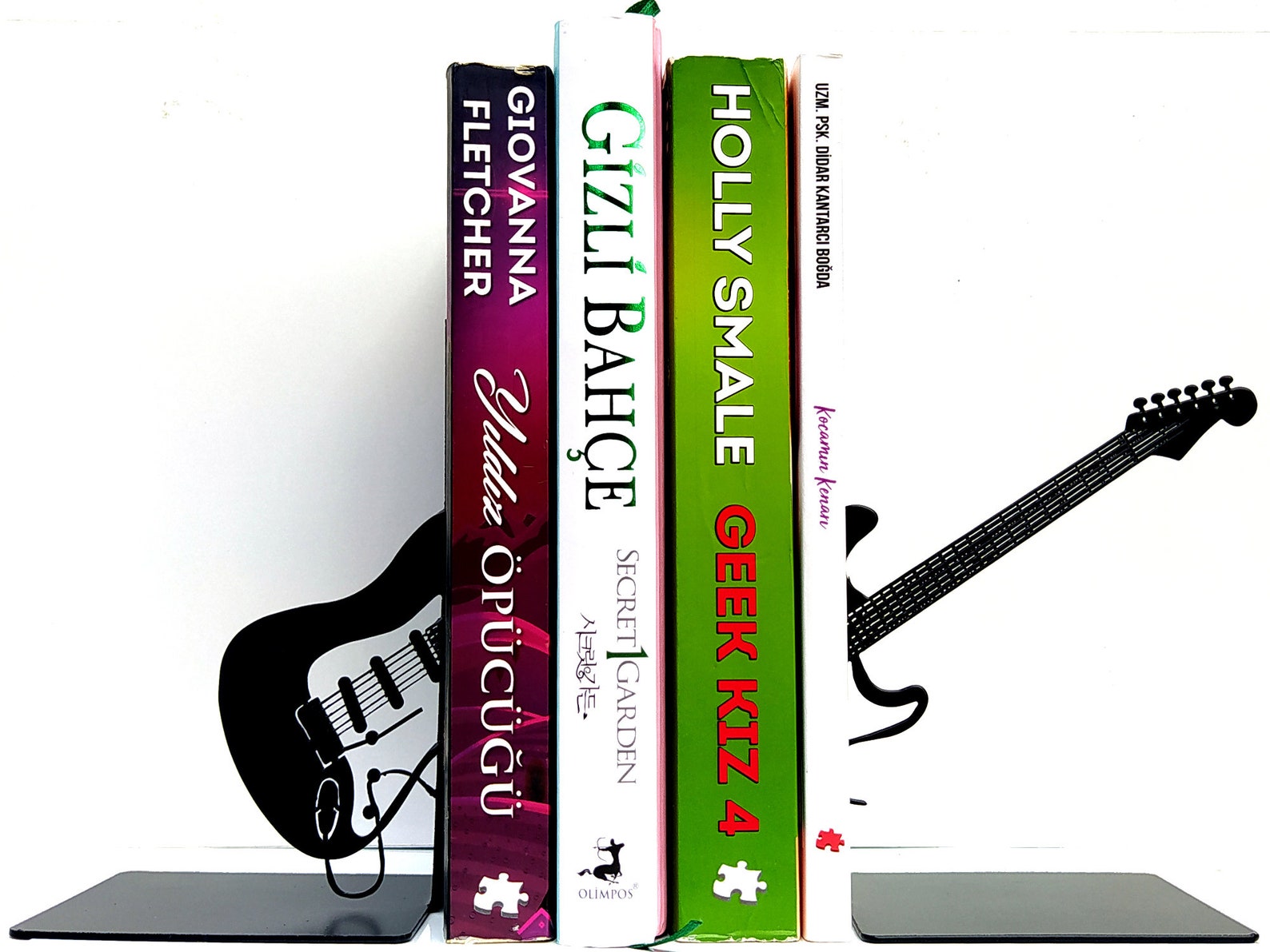 Guitar Bookends / Metal Bookends / Metal Book Accessories / Etsy España