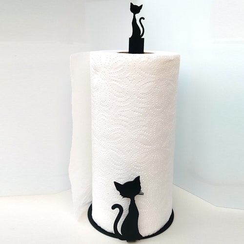 Resting CAT PAPER TOWEL Holder Cast Iron Kitchen Decor Etsy