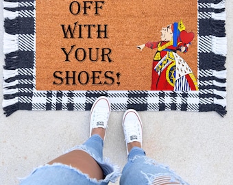 Off With Your Shoes! Door Mat, Funny Welcome Mat, Housewarming Gift