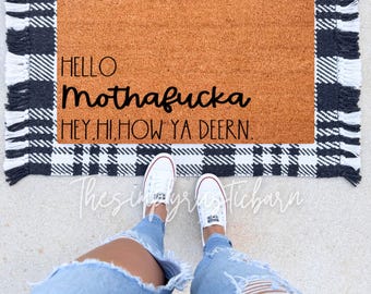 Lil Wayne Doormat, Welcome Mat Lil Wayne, Funny Doormat, Hello Mothafucka, Hey, Hi, How Ya Deern Door Mat, Rapper Doormat, Gag Gift