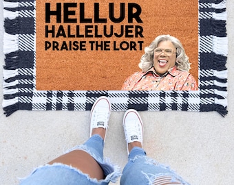 Hellur Doormat, Funny Welcome Mat, Housewarming Gift, Madea Doormat