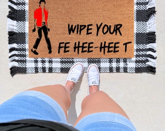 Wipe Your Feet Doormat – Funny Michael Jackson Inspired Welcome Mat | Pop Culture Front Porch Decor | Unique Gift for Music Lovers