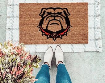 Georgia Bulldogs Front Doormat | Georgia Bulldogs Mat | College Doormat | Front Doormat | Bulldogs Doormat | Porch Decor |Personalized Gift