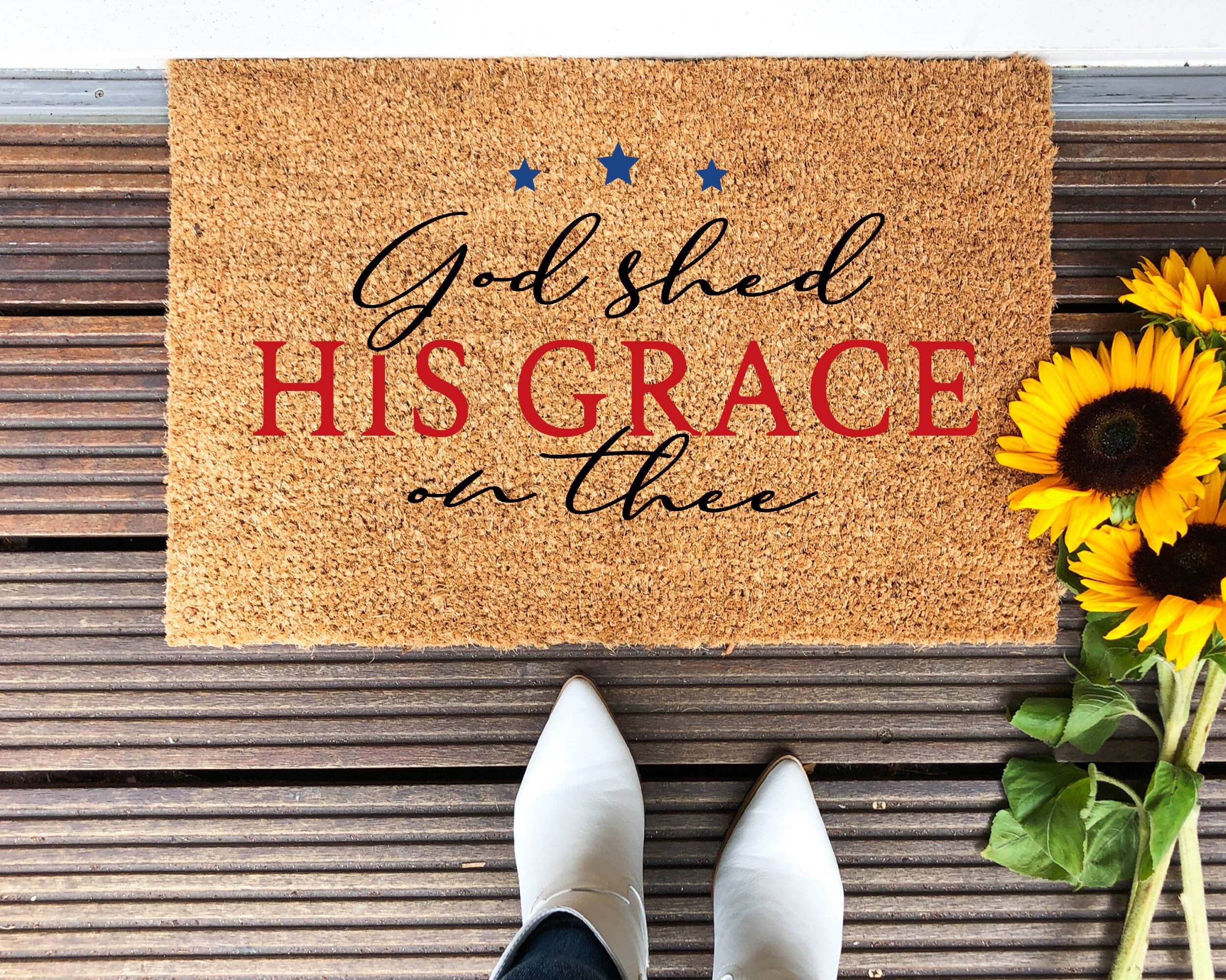 Patriotic Doormat America Doormat Personalized Doormat Etsy.de