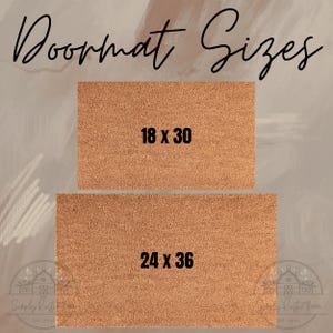 May include: Two brown doormats with the measurements 18 x 30 inches and 24 x 36 inches printed in black.
