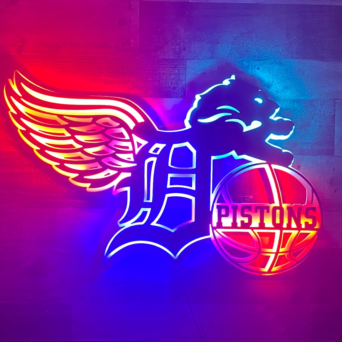 34 Backlit LED Detroit Teams 3D Sign - Etsy