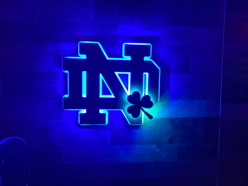 Backlit LED Notre Dame Fighting Irish 3D Sign Etsy UK