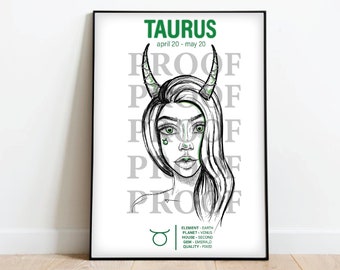 Taurus Printable Print Package - Emerald Glow Edition