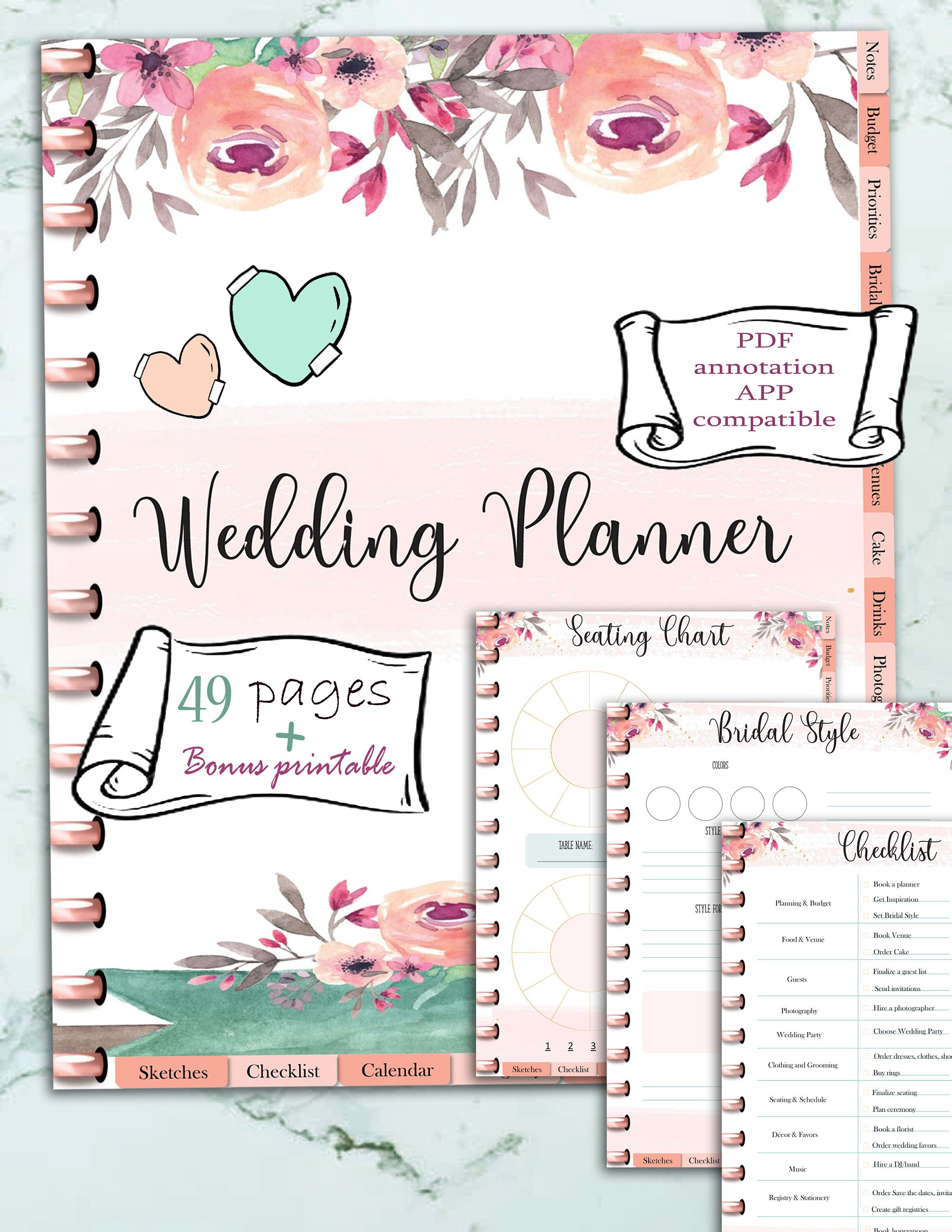 Digital Wedding Planner Goodnotes & Notability Wedding - Etsy