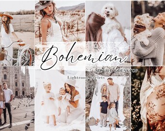 14 Boho LIGHTROOM プリセット、Lightroom モバイル プリセット、デスクトップ プリセット Boho Lightroom プリセット、明るい Instagram、クリーム ソフト プリセット、ソフト