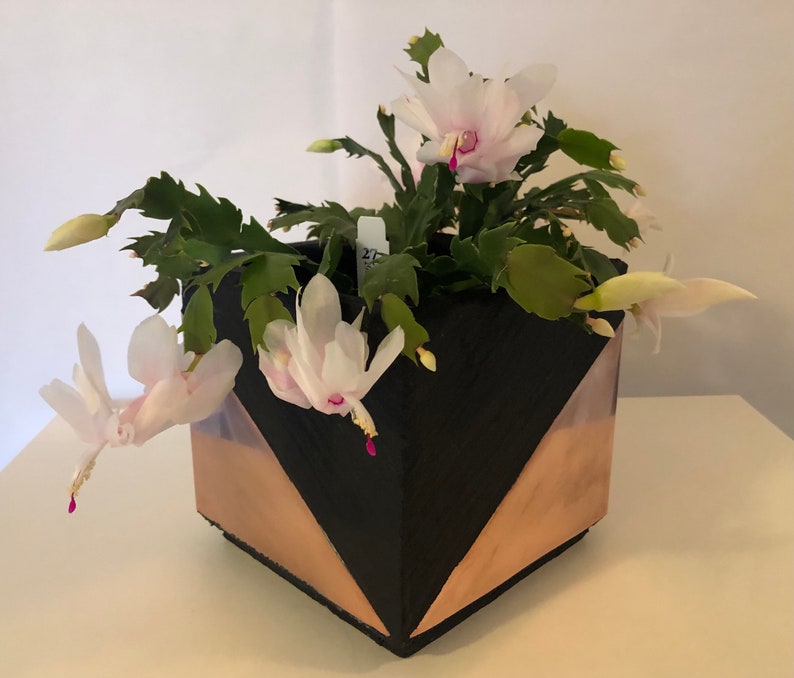 6 and 9 inch set Concrete /& Copper Planter 4