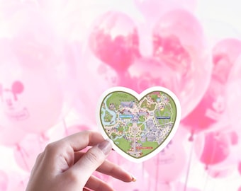 Magic Kingdom / Disney World park map / Transparent Laptop Sticker/ Mickey Disney /  bullet journal planner /  hydroflask decal water bottle