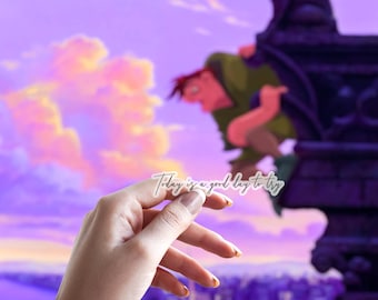 Hunchback of notre dame Transparent Laptop Sticker/ Quasimodo Disney decal/ journal planner water bottle sticker