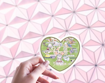 Epcot / Disney World park map / Transparent Laptop Sticker/ Mickey Disney /  bullet journal planner /  hydroflask decal water bottle