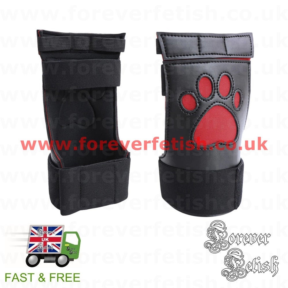 Welpe Rote Pfoten Hund Gimp Schwarz Handschuhe Handschuhe Etsy