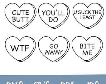 Download Candy Hearts Svg Valentine Svg Valentines Day Candy Etsy