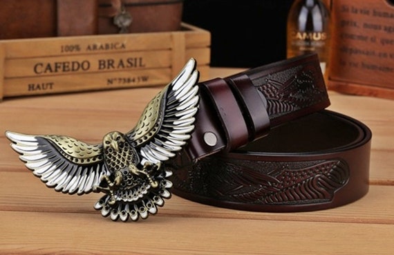 Eagle Belt Buckle, American Eagle, Belt Men Leather Retro Jeans