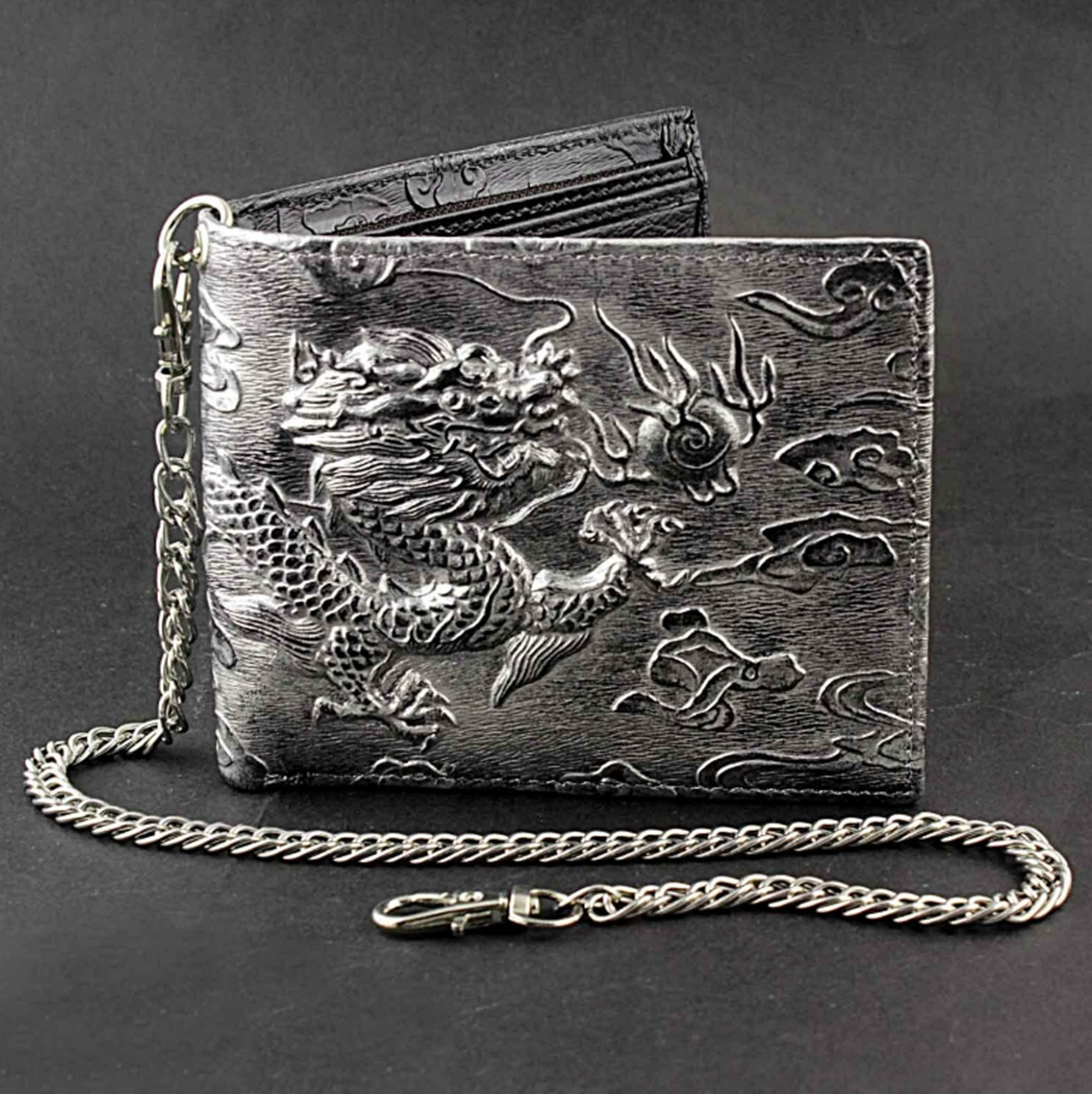Black Bear Brand Handmade Sterling Silver Wallet Chain and Horsehide Wallet Collaboration