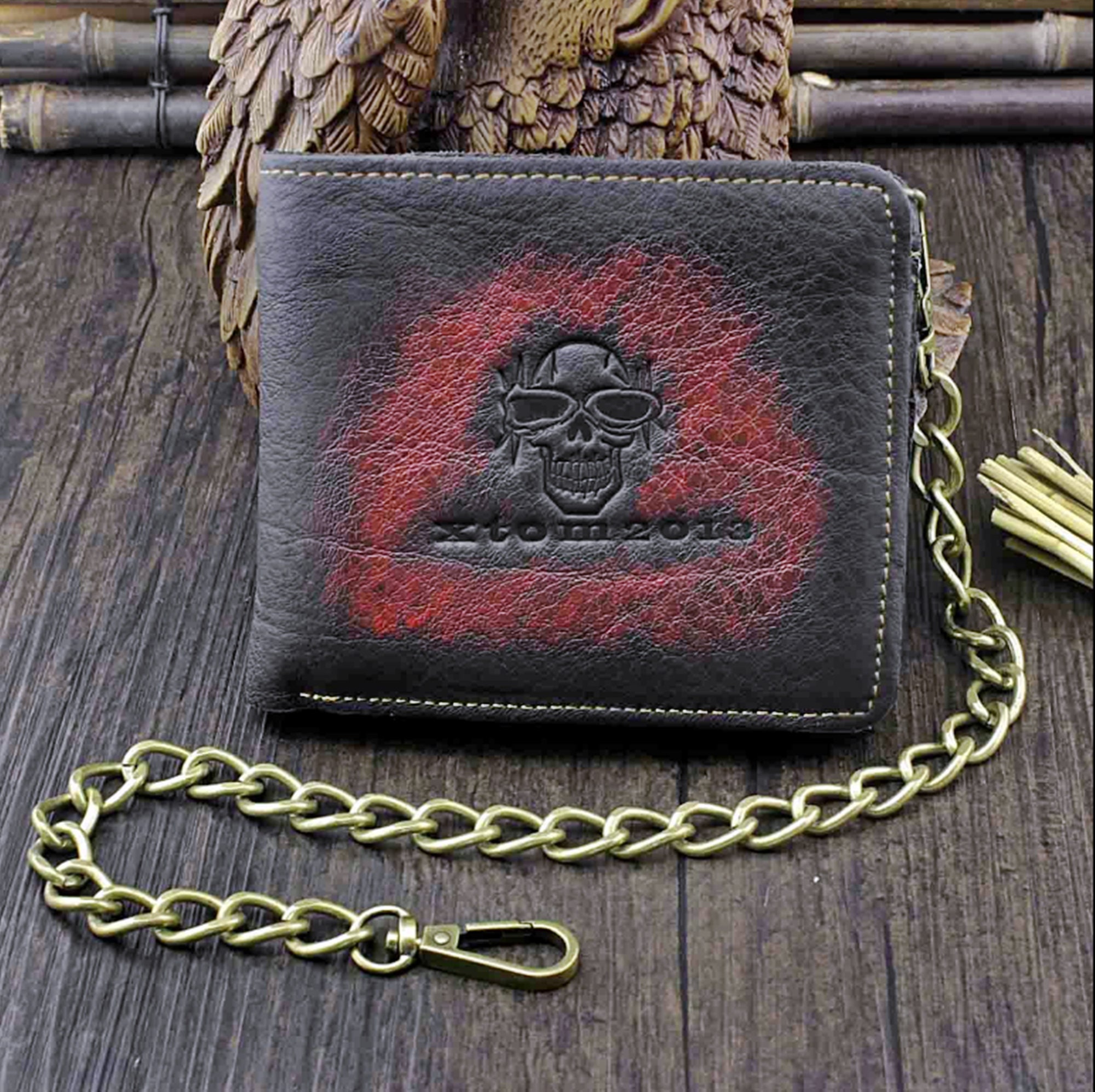 Ukraine Handmade Wallet Big Chain, Metal Biker Chain 