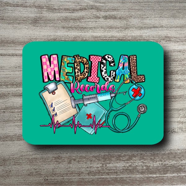 Medical Records Administrative Health Care Patient Clinic Hospital Mouse Pad 9.4 inches by 7.6 inches Non-Slip Rubber Desk Office Accessory