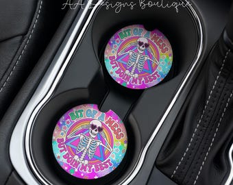 Doing My Best Funny Sarcastic Boho Positivity Set of Two (2) Car Coasters Neoprene or Ceramic for Drinks Vehicle Accessories Gift