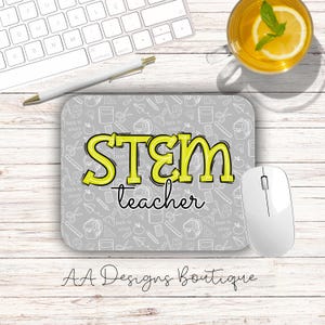STEM Teacher School Education Science Math Teach Students Mouse Pad 9.4" by 7.6" Non-Slip Rubber Desk Office Accessory