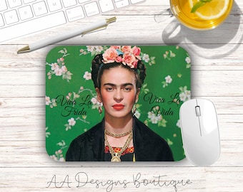 Viva Vida Famous Mexican Artist Flower Women Empowerment Latina Artwork Mexico Mouse Pad 9.4" by 7.6" Non-Slip Rubber Desk Office Accessory