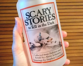 Scary Stories To Tell In The Dark Cup, Beer can glass, Iced Coffee Glass, 16 oz, Iced coffee Cup, Spooky Cup, Horror cup, Book Lover