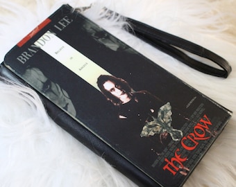 The Crow wallet, Wristlet Wallet, Clutch, Horror VHS wallet, Supernatural, Fantasy