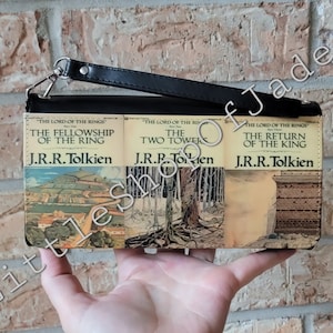 Cartera plegable ESDLA, cartera larga, cartera con tapa de libro, cartera de muñeca, cartera de mano, cartera Fandom