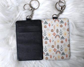 Custom PU Leather Card Holder, Double Slot ID Badge, Personalized, Minimalist Wallet