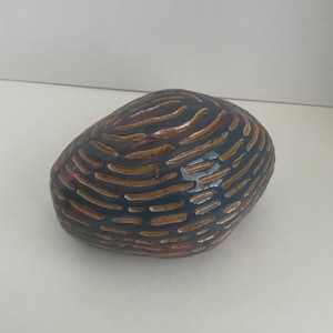Blue and Tan Rock Sculpture