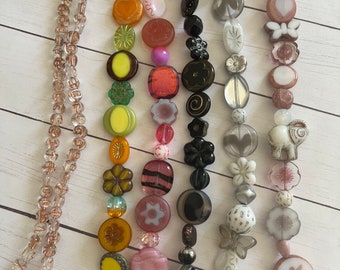 Jewellery Making Czech Pressed Glass Beads 9mm Druk Flowers 10 beads loose Jewellery Making Czech Pressed Glass Beads 9mm Druk Flowers 10 beads loose