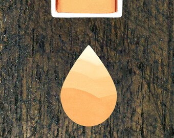 Apricot Watercolour Half Pan. Juicy pastel shade watercolor paint.