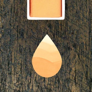 Apricot Watercolour Half Pan. Juicy pastel shade watercolor paint.