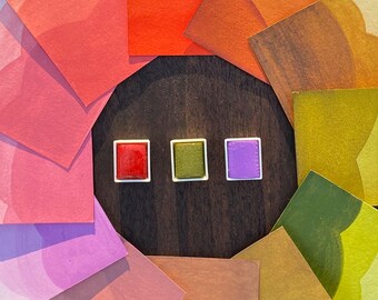 Queen Mab Watercolour Set. Mystical watercolor half pan paint trio.