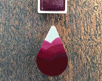 Loganberry Watercolour Half Pan. Juicy deep red watercolor paint.