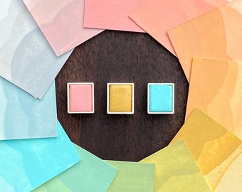 Grand Motel Watercolour Set. Wes Andersonify your paintings with this pastel watercolor half pan paint trio.