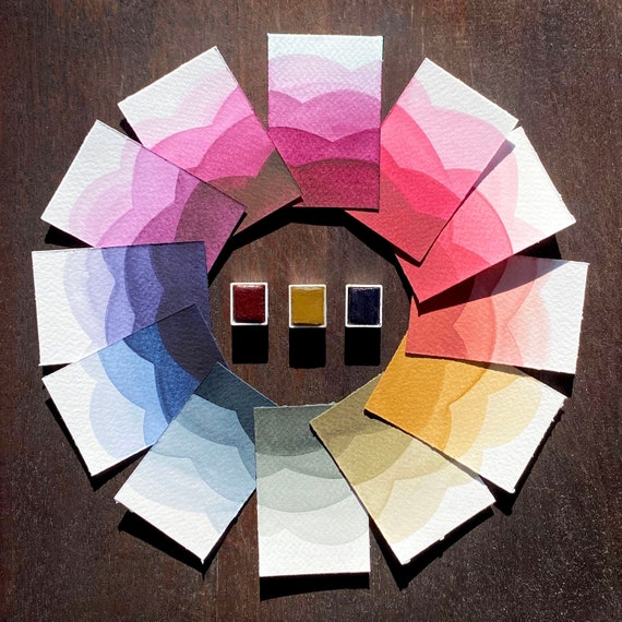 Hygge Watercolour Set. Intense earth toned watercolor half pan paint trio.