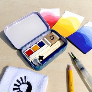 Mini Watercolor Palette, 3/5pcs, 10/16 Grids, Metal, Magnetic Clip, Portable  Travel Painting Kit, Tiny Paint Empty Box, Small Brush, A6 Book 