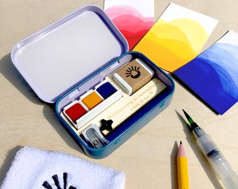 The Sketching Tin de Joan of Art: bocetos de viaje, al aire libre, bocetos urbanos, estudio de acuarela de bolsillo, kit de acuarela, herramientas de dibujo.