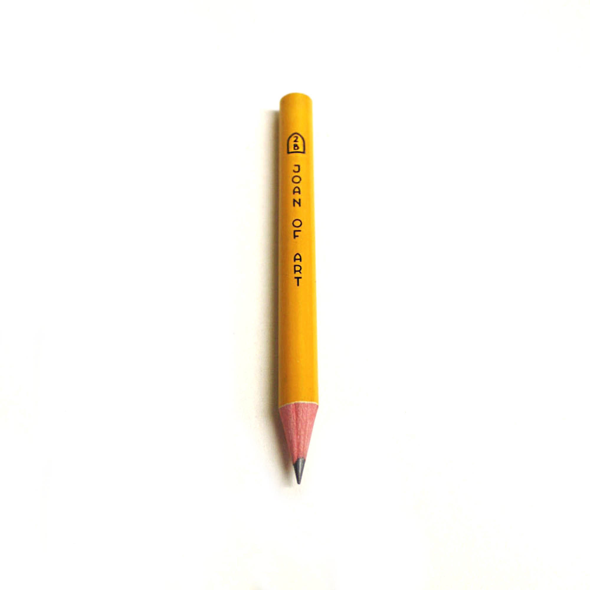 2B Mini Yellow Pencil. Art supply essential for drawing sketching drafting