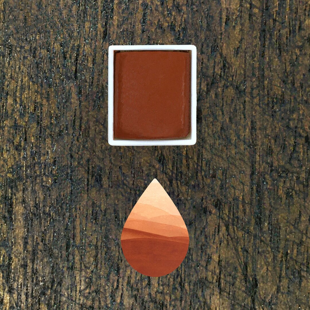 Rust Watercolour Half Pan. Reddish Brown Watercolor Paint. - Etsy