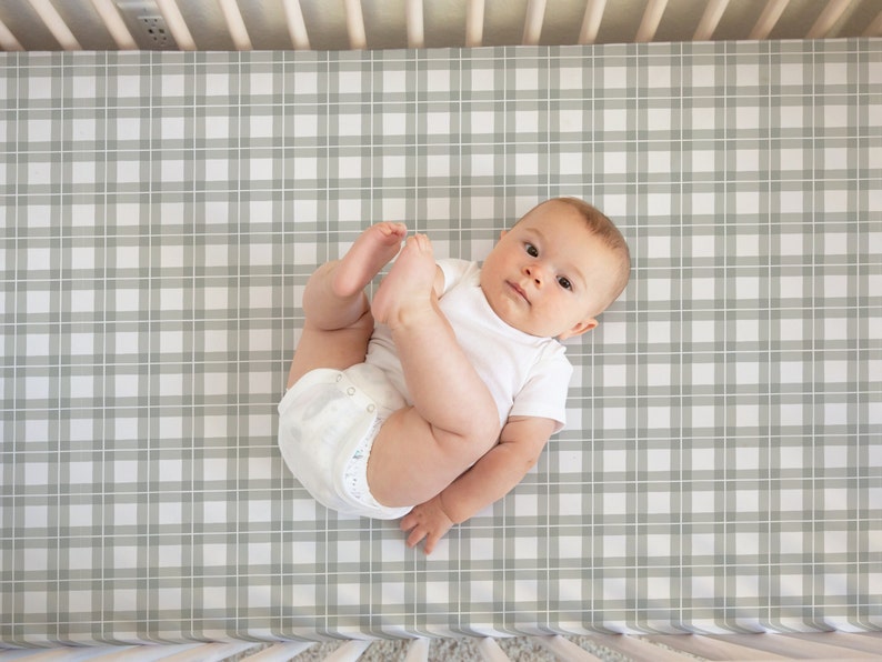 Plaid Crib Sheet Boy Plaid Baby Bedding Plaid Fitted Crib Etsy
