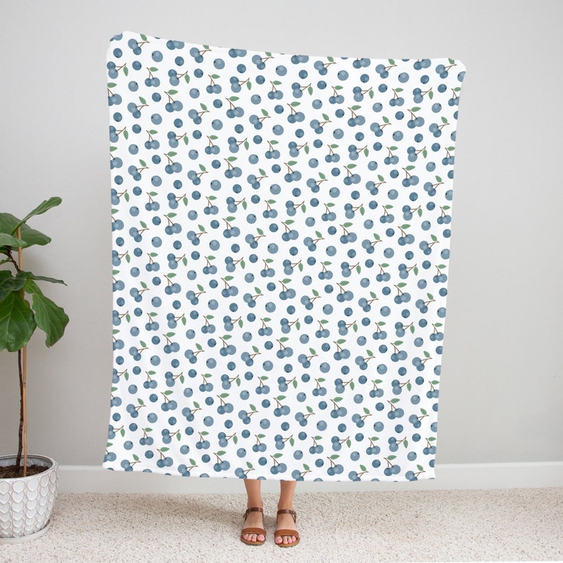 Blueberry Baby Blanket Blueberry Baby Bedding Boho Fleece Etsy